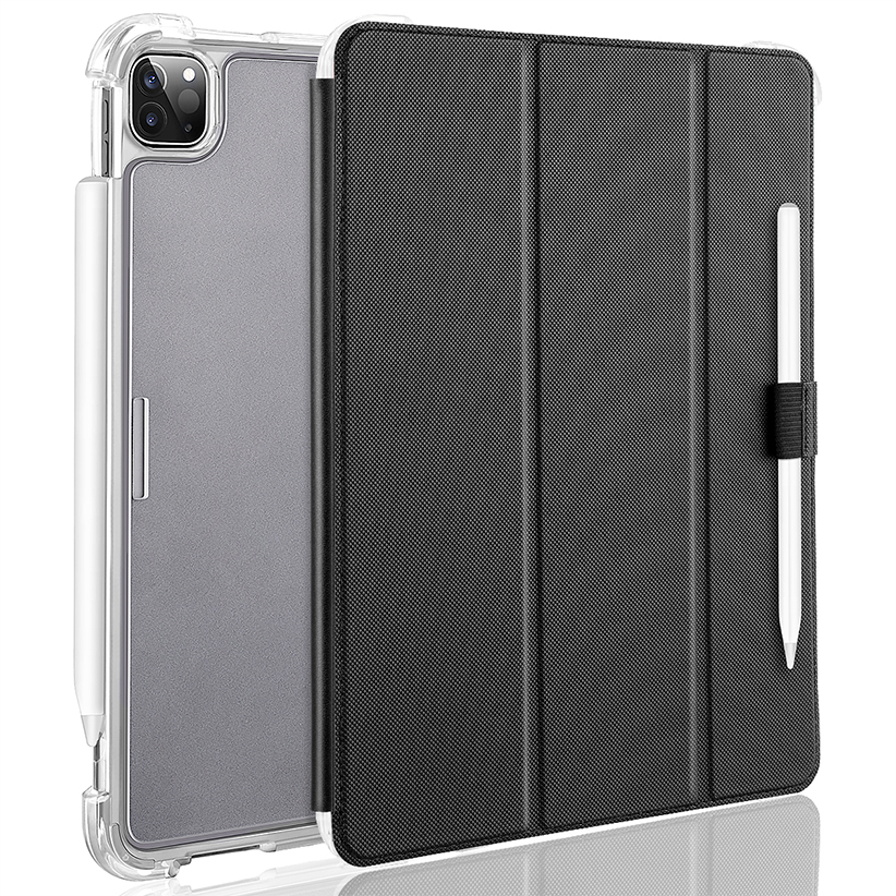 iPad Pro13 2024 Smart Folio Case Translucent Frosted Back Cover with Auto Wake Sleep